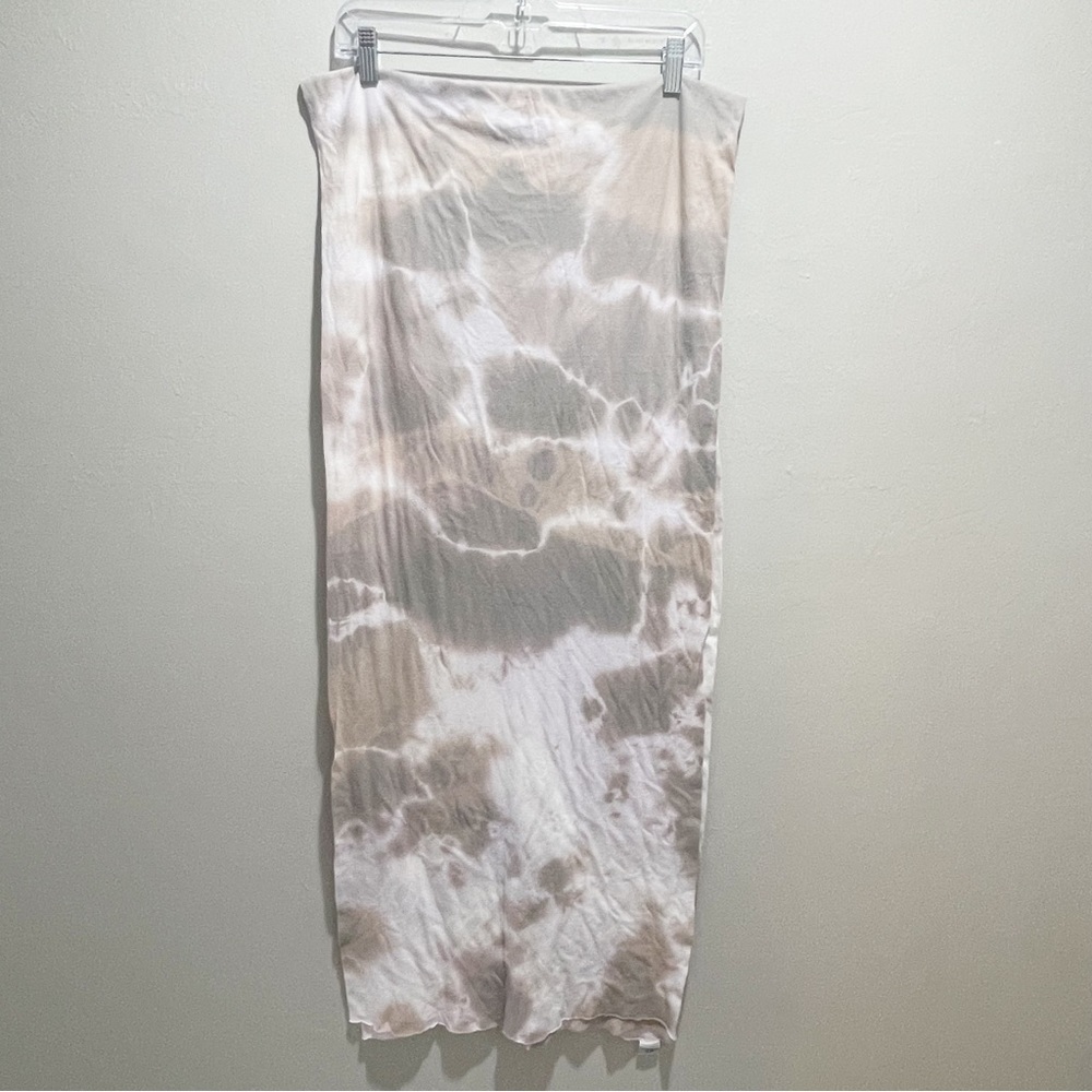 CHRISTINA LEHR Women’s Cotton Jersey Tie Dye Rectangular Scarf Pink Beige 18X44